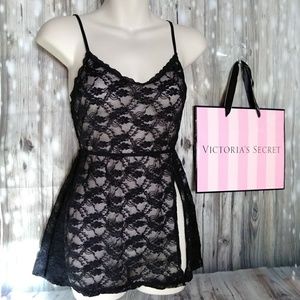Victorias Secret black sheer lace nightie lingerie